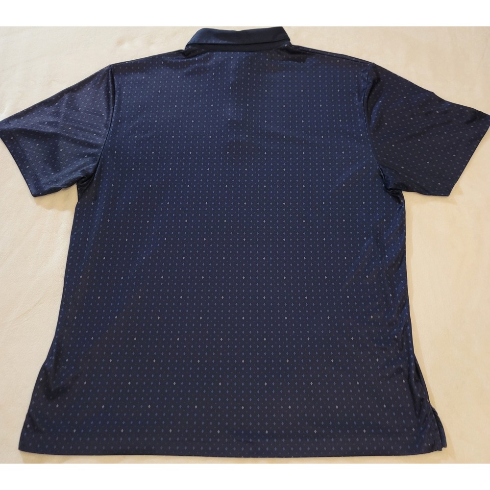 Ben Hogan Performance Polo Shirt Mens XL Navy Blue Geometric Diamond Golf Top - Picture 3 of 12